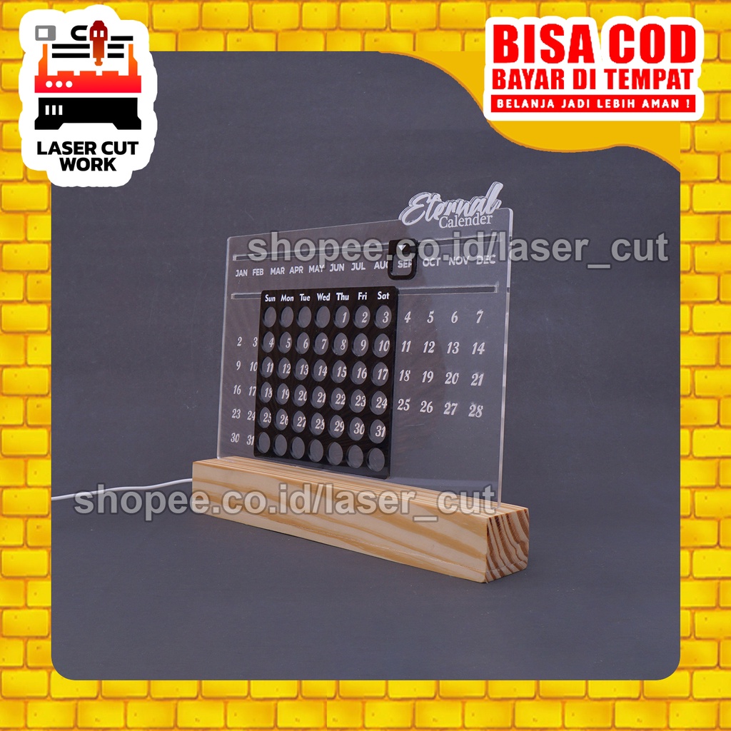 

Kalender Eternal Bahan Akrilik 3mm dan 2mm dengan Lampu | Kalender Custom Bisa Request Tulisan