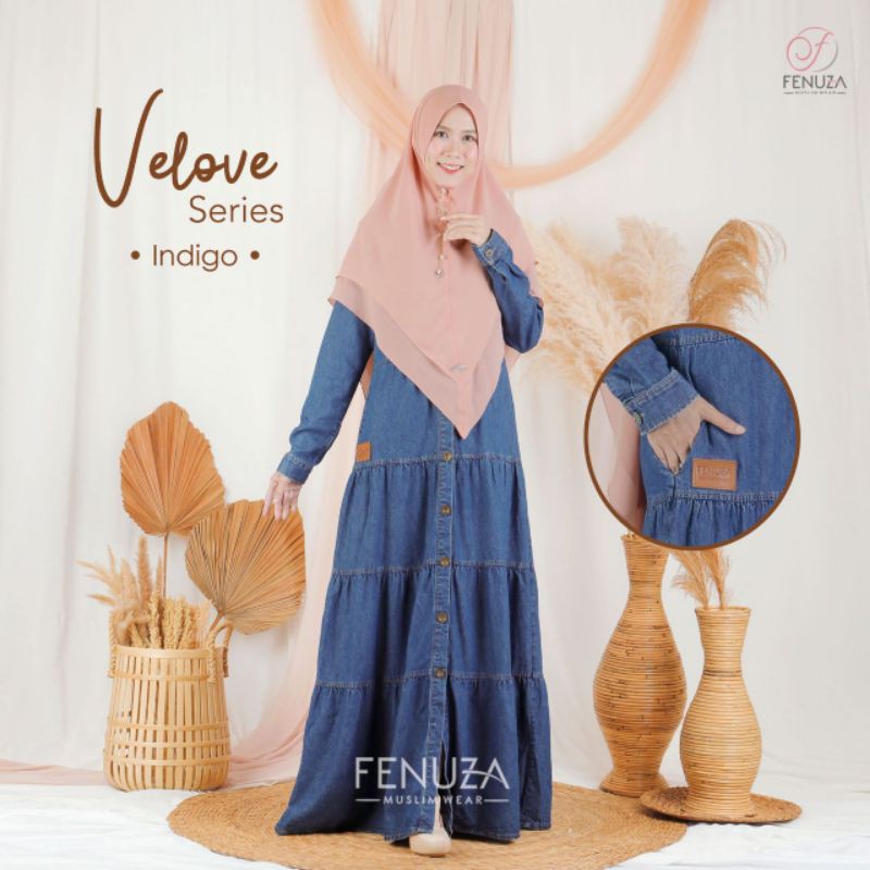 Gamis jeans velove by fenuza