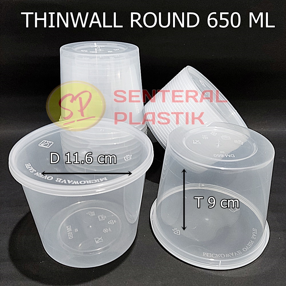Thinwall Round DM 650 ML ROU / Mangkok Plastik