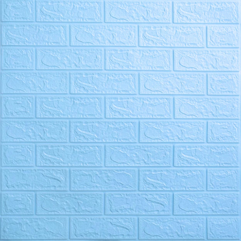 [COD] Wallpaper Dinding 3D 1Paket 10pcs 70cm x 77cm  Foam Timbul  Dekorasi Dinding Putih Bata CLASSIC wallpaper foam-BIRU MUDA(70cm*77cm)