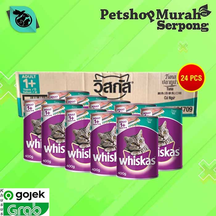 GOSEN Makanan Kucing Whiskas Kaleng Wetfod Grosir Dus Isi 24 PCS 400GR