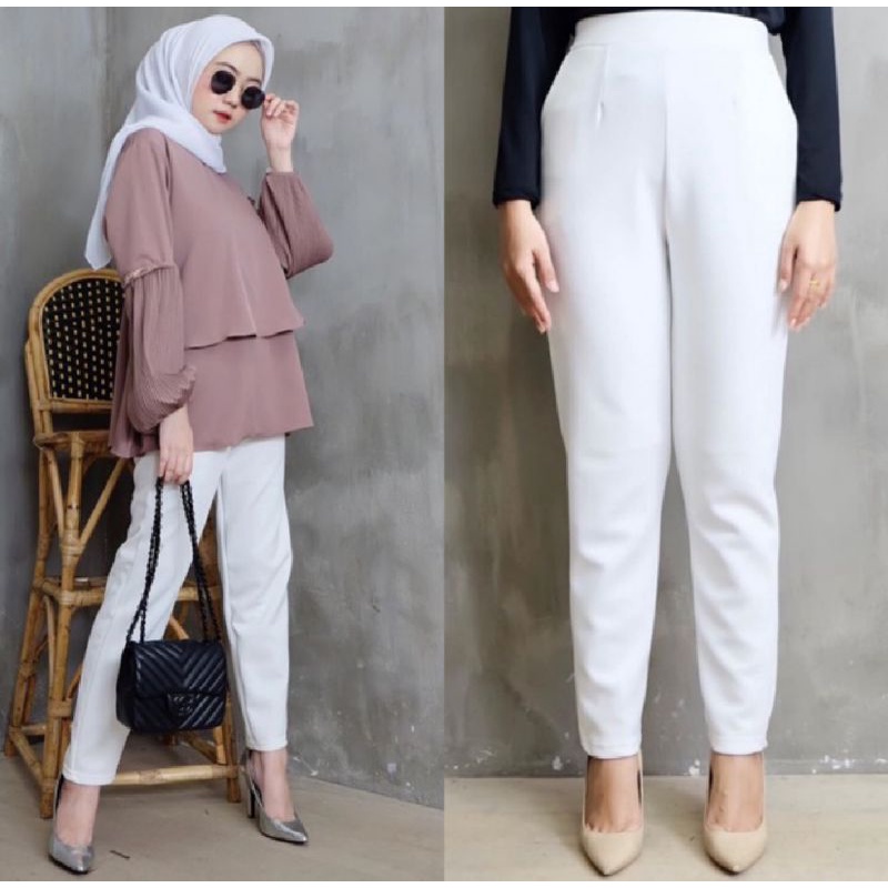 CELANA SCUBA BASIC PANTS/CELANA KERJA WANITA /SIZE S M L XL XXL