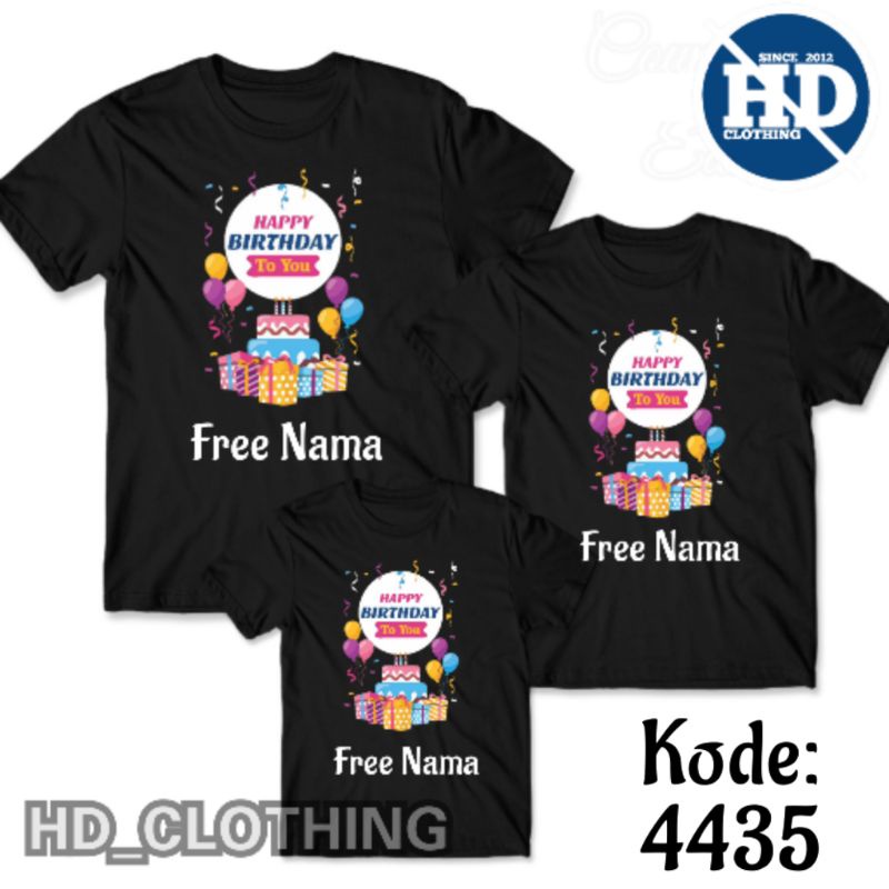 Kaos Ulang Tahun Gratis Nama, Cotton Combad 30s - S,M,L,XL,XXL,XXXL