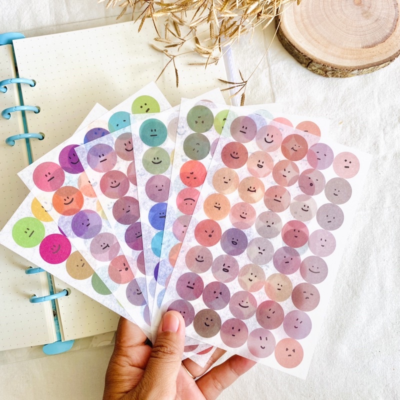 Jual Sticker Dot Emoji Sticker Kertas Untuk Hias Scrapbook Journal