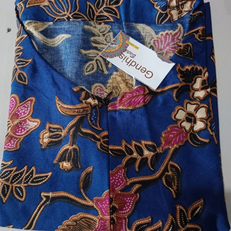 daster batik kelelawar jumbo XXXL LD 140 busui, bahan rayon super tebal dan adem busui-Lowo batik biru