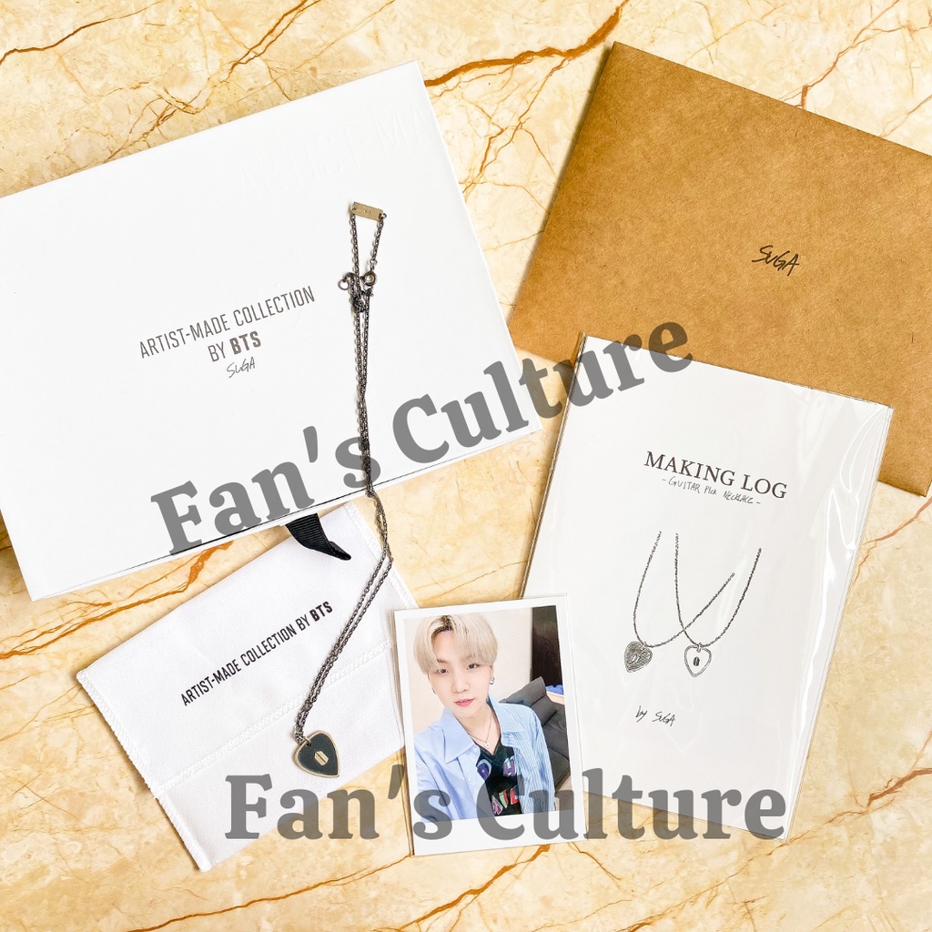 [READY STOCK] Artist Made Collection by Suga (Yoongi) BTS - Guitar Pick Necklace Silver/Black Ver