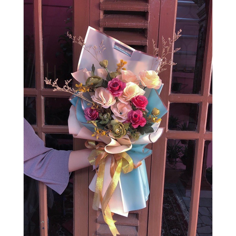 buket bunga artificial 80000 / buket artificial / buket bunga wisuda / buket bunga