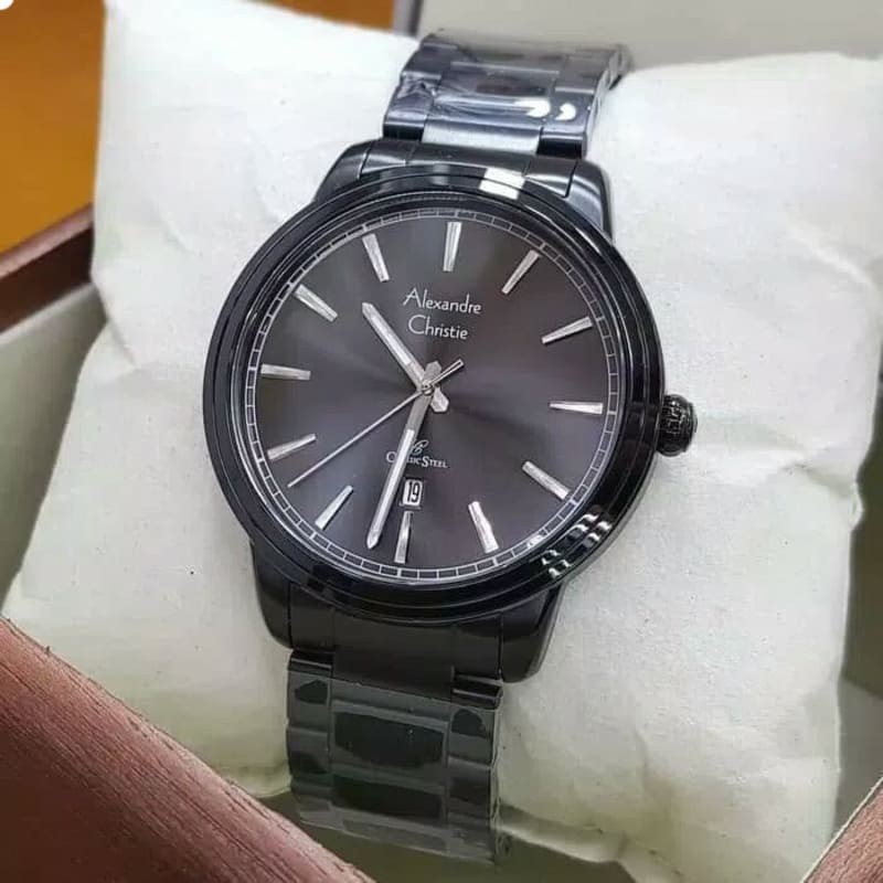 Jam Tangan Pria Alexandre Christie 8556 AC8556 AC 8556 Original Black Garansi Resmi