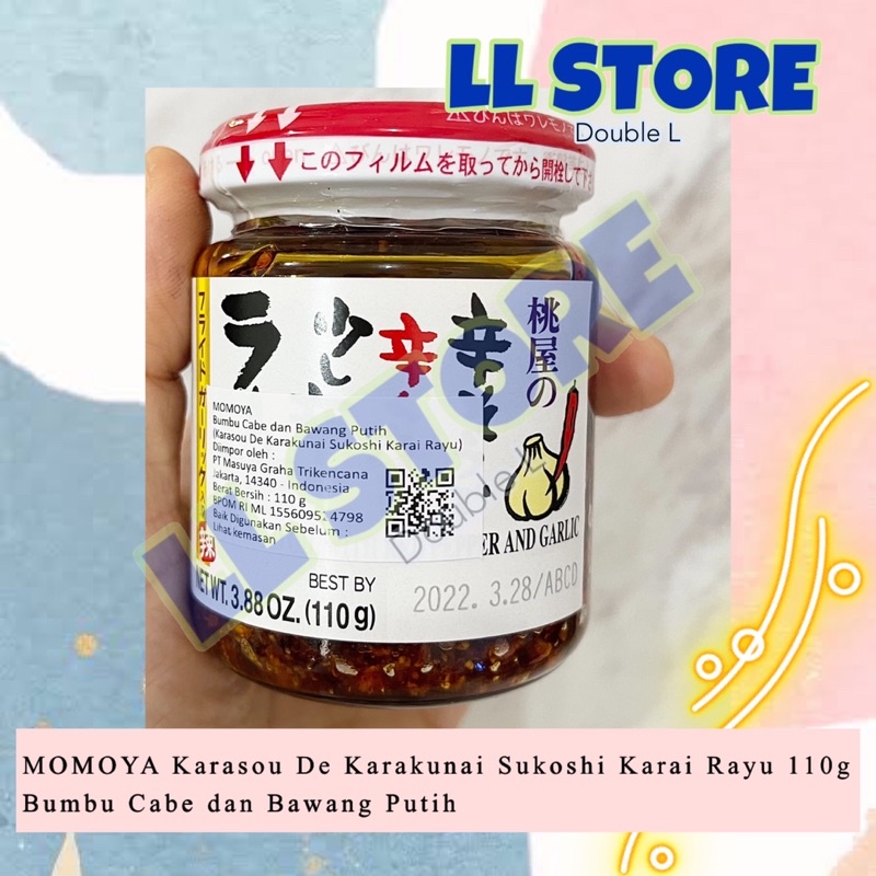 

MOMOYA Karasou De Karakunai Sukoshi Karai Rayu 110g Bumbu cabe bawang