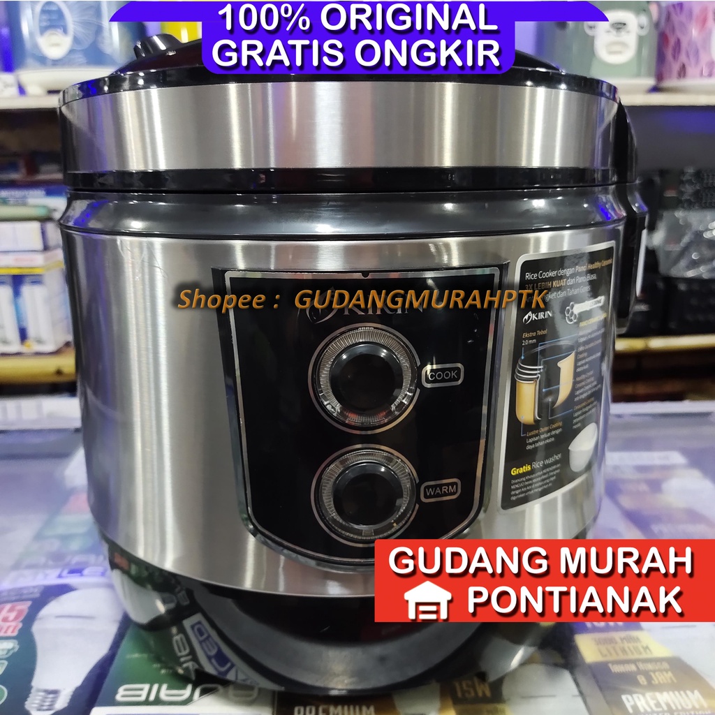 Rice Cooker Kirin / Magic Com Ceramic 2 Liter KRC-390 SL SILVER 2 Liter 2L ricecooker penanak nasi