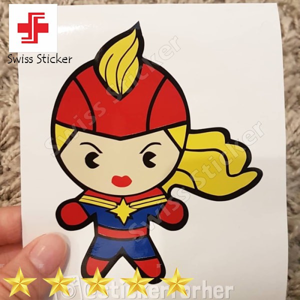 

Terlaris stiker lucu chibi Avengers Captain Marvel Keren
