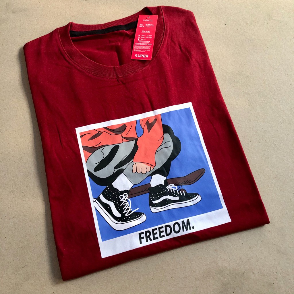 Kaos murah Kaos distro murah baju  distro pria t-shirt murah combed30s freedom sepatu