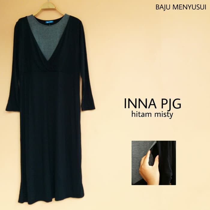 MAMIGAYA Nursing Wear INNA Panjang | Dress Midi | Baju Hamil Menyusui