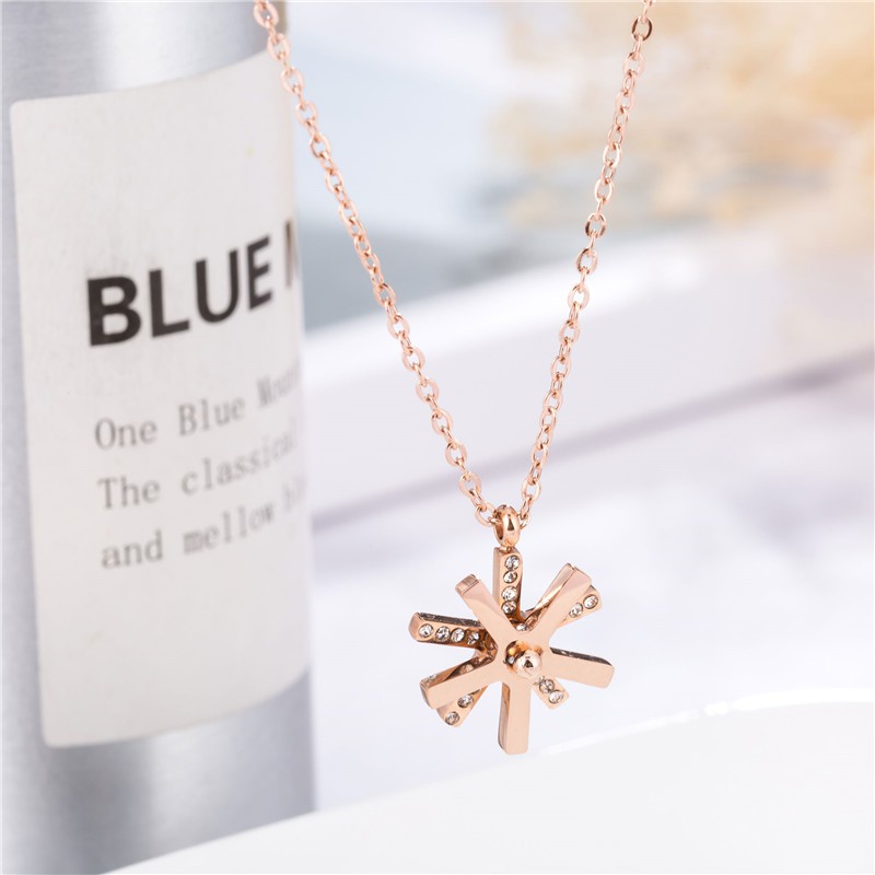 Kalung fashion aksesoris titanium mini korea hadiah wanita cewek 316L anti karat KK046