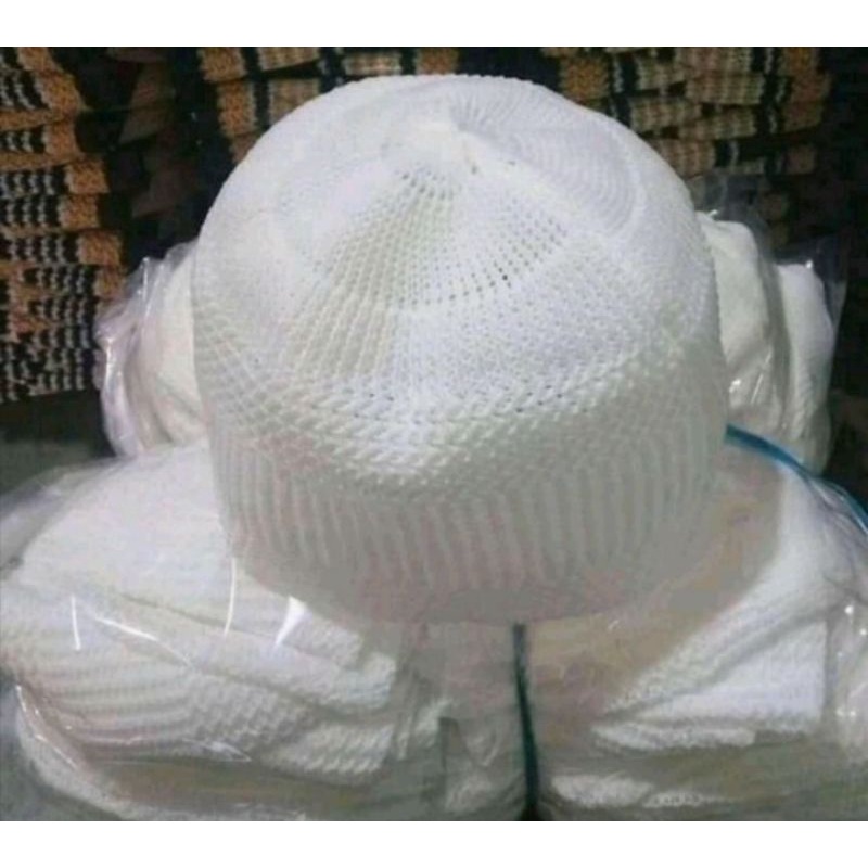 Peci Rajut Dewasa Peci Haji Dewasa Peci Rajut Putih Peci Murah