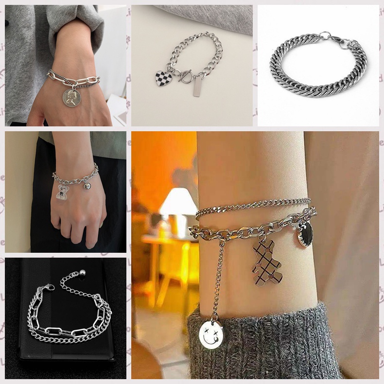 Gelang wanita perak gelang pria fashion bracelet