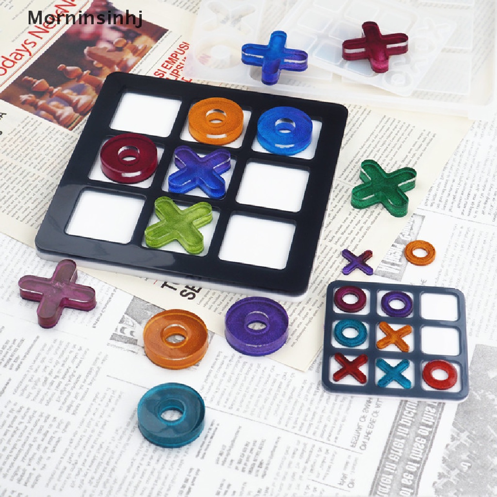 1 Pc Cetakan Resin Handmade DIY Bentuk Tic Tac Toe Game Board