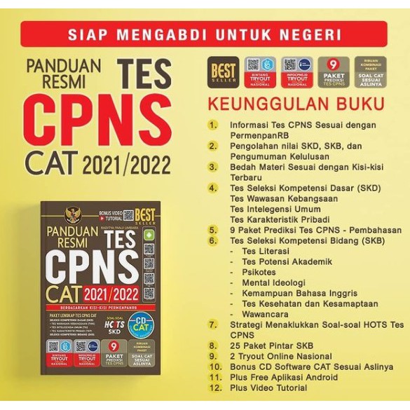 Buku Cpns Terbaru Panduan Resmi Tes Cpns Cat 2021 2022 Cd 100 Original Shopee Indonesia