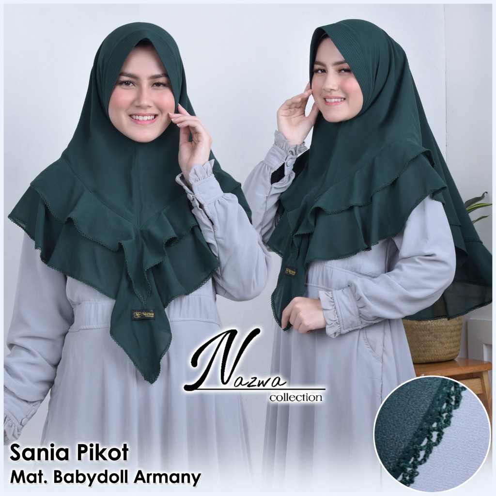 Khimar Ceruty babydoll Sania Pikot  By Nazwa