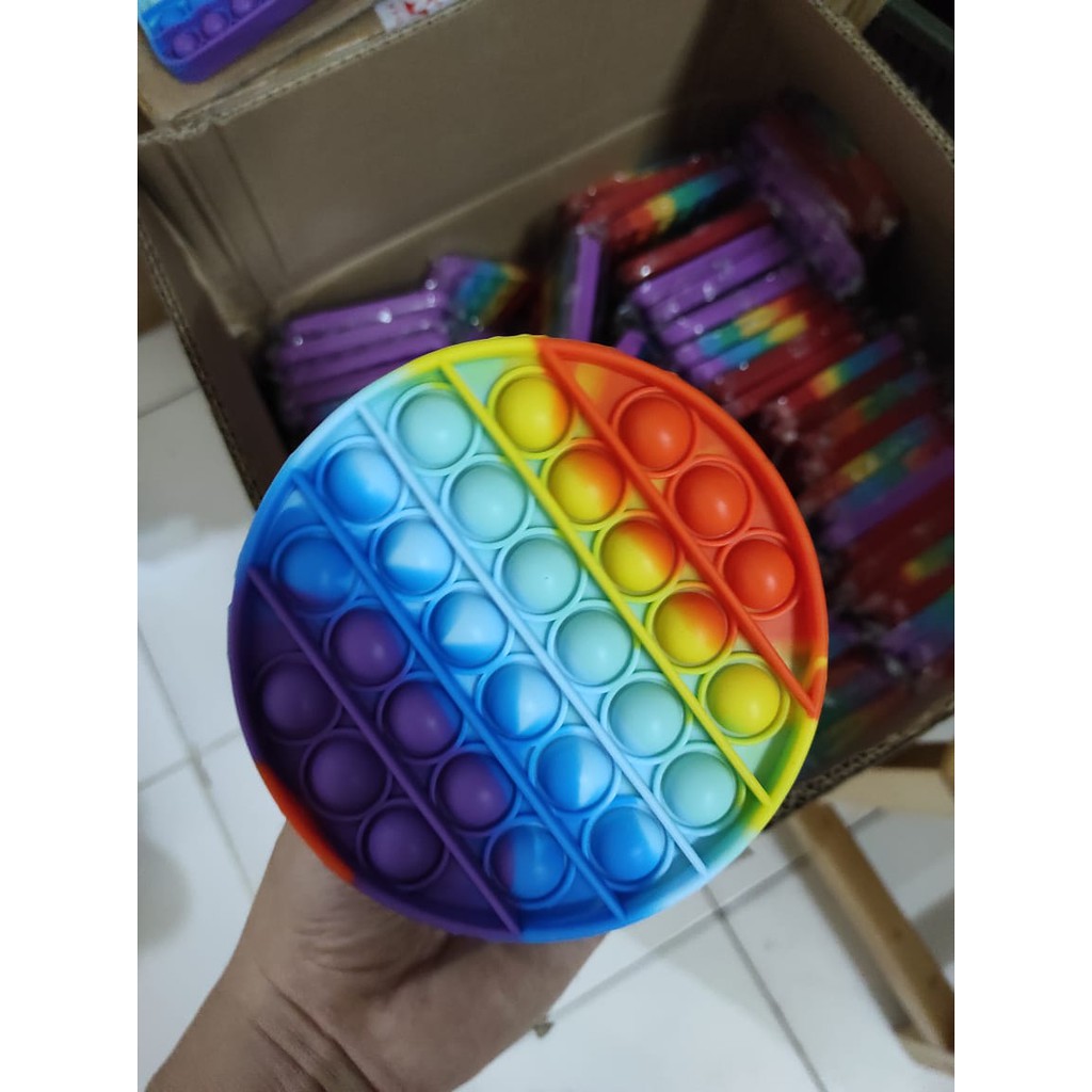 [UKURAN 12 CM] POP IT RAINBOW / MAINAN ANAK / FIDGET TOY / POP ITS RAINBOW / MAINAN POP IT BUBBLE