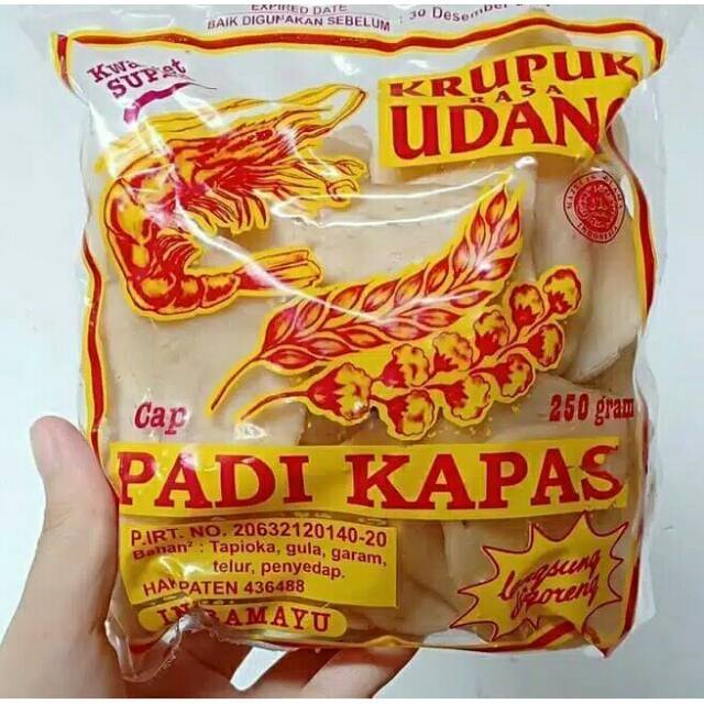 

Kerupuk Udang Padi Kapas Ukuran Besar Khas Indramayu Kemasan 250 Gram