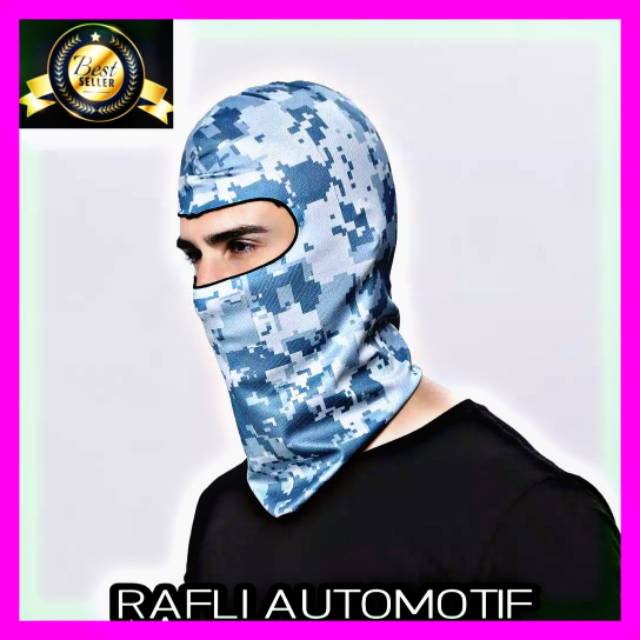 Masker Motor Full Face Sepeda Olahraga Balaclava Masker Ninja Aksesoris Penutup Wajah Fashion Cowok