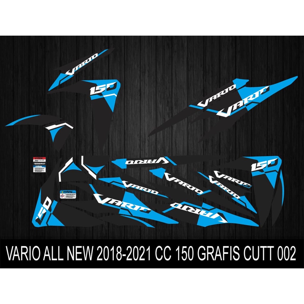 STIKER STRIPING VARIASI HONDA VARIO ALL NEW TAHUN 2018-2021 CC150 HITAM BIRU CUTT002
