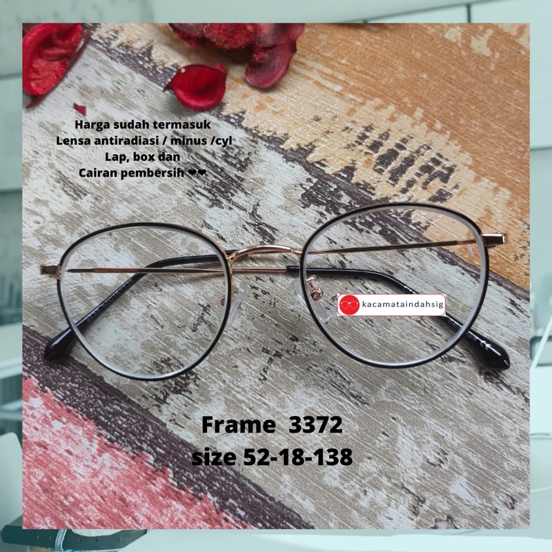 PAKET KACAMATA LENSA MINUS anti radiasi pria wanita 3372