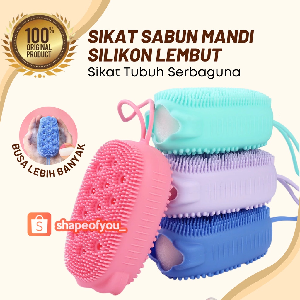 Sikat Mandi Silikon Kucing Silicon Brush Shower Puff Busa Mandi Untuk Sabun Cair Bisa Untuk Sabun Batang Silicone Lembut Bersih Alat Gosok Badan Penghilang Pembersih Daki Membandel Di Tubuh Badan Leher Hitam Tangan Kaki Wajah Selangkangan Ketiak Bersih