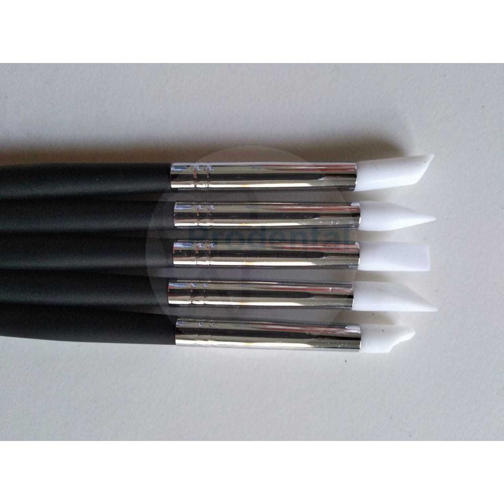 Dental kuas silikon / silicone sillicone brush / kuas composite komposit polishing gigi (white)