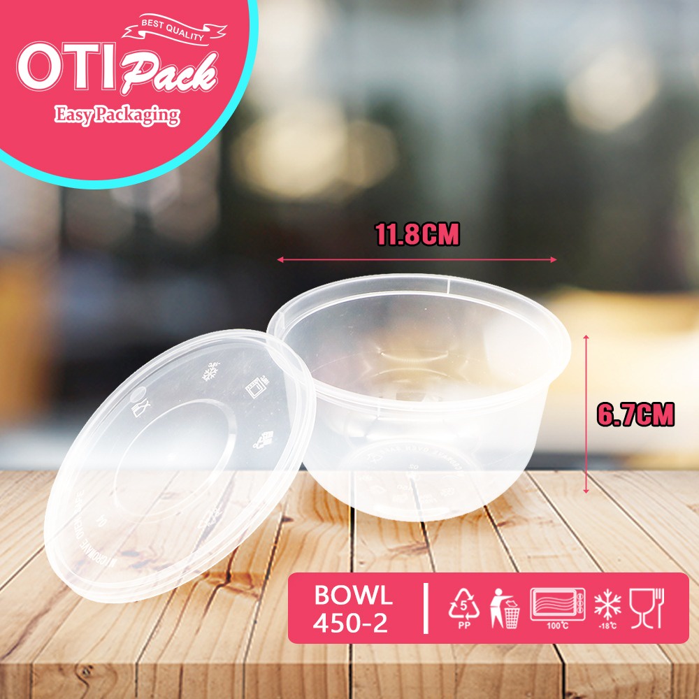 Thinwall Otipack Bowl 45OML/ Thinwall 450-2 Bulat/ Mangkok OTB.450-2 25PC