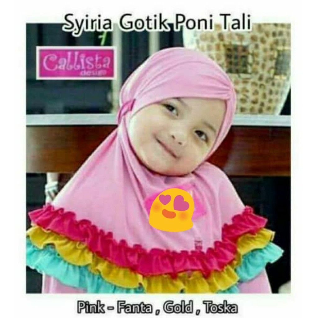 HIJAB ANAK SYIRIA GOTIK PONI TALI / JILBAB BAYI REMPEL