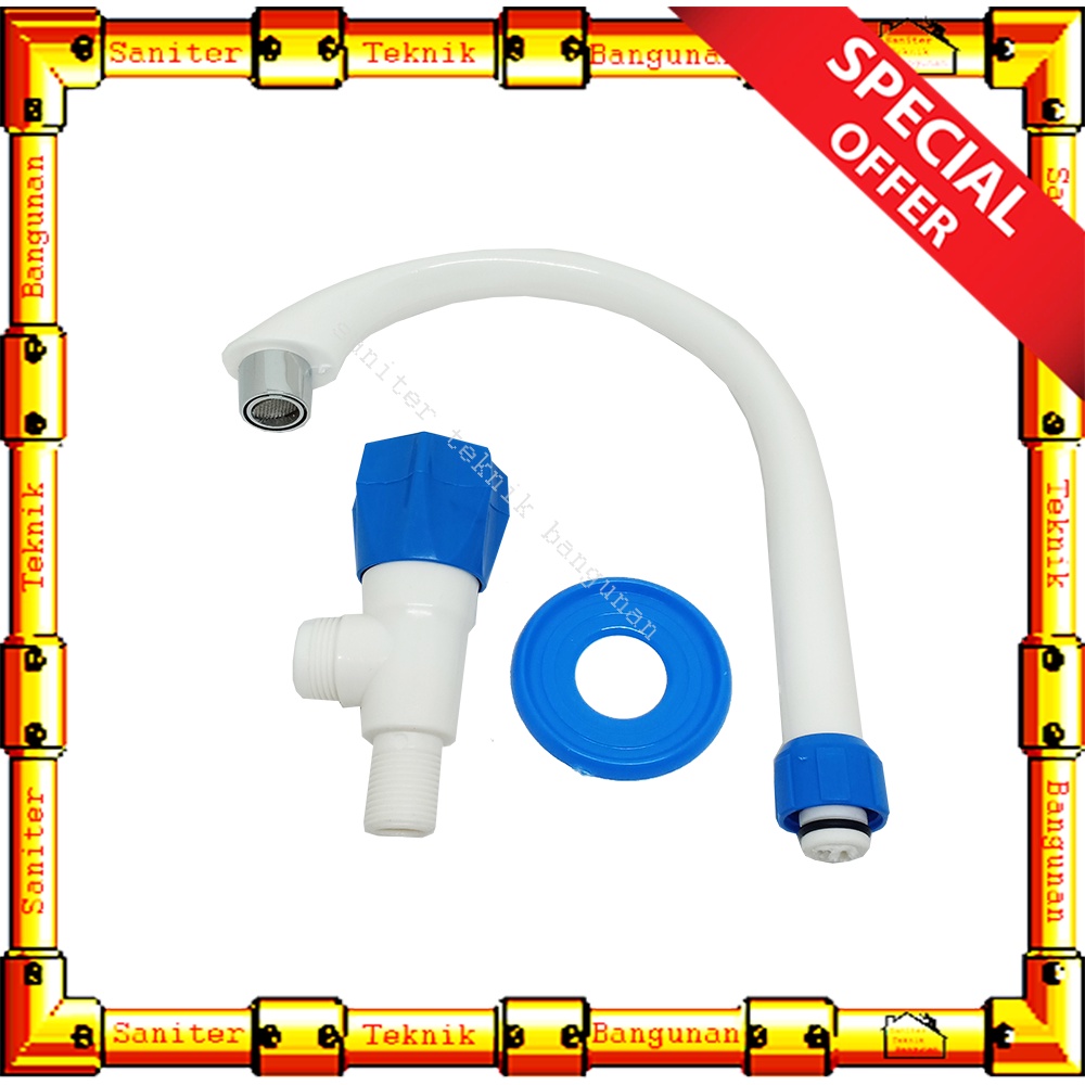 Kran Angsa Bahan Pvc Model Belimbing 1/2 Inch FTA Keran Wastafel Cuci Piring