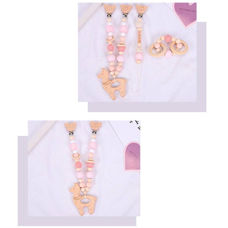 Mary 3pcs / Set Mainan Teether Bayi Bahan Kayu
