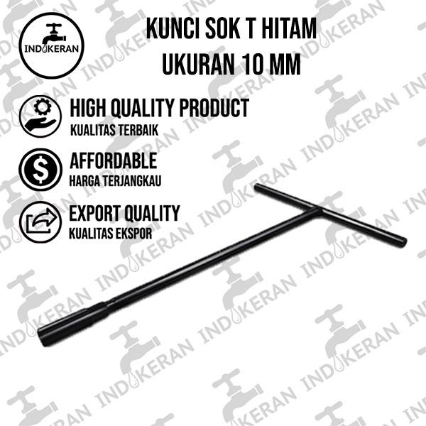 INDOKERAN - Kunci Sok T Hitam - 10 MM - High Quality