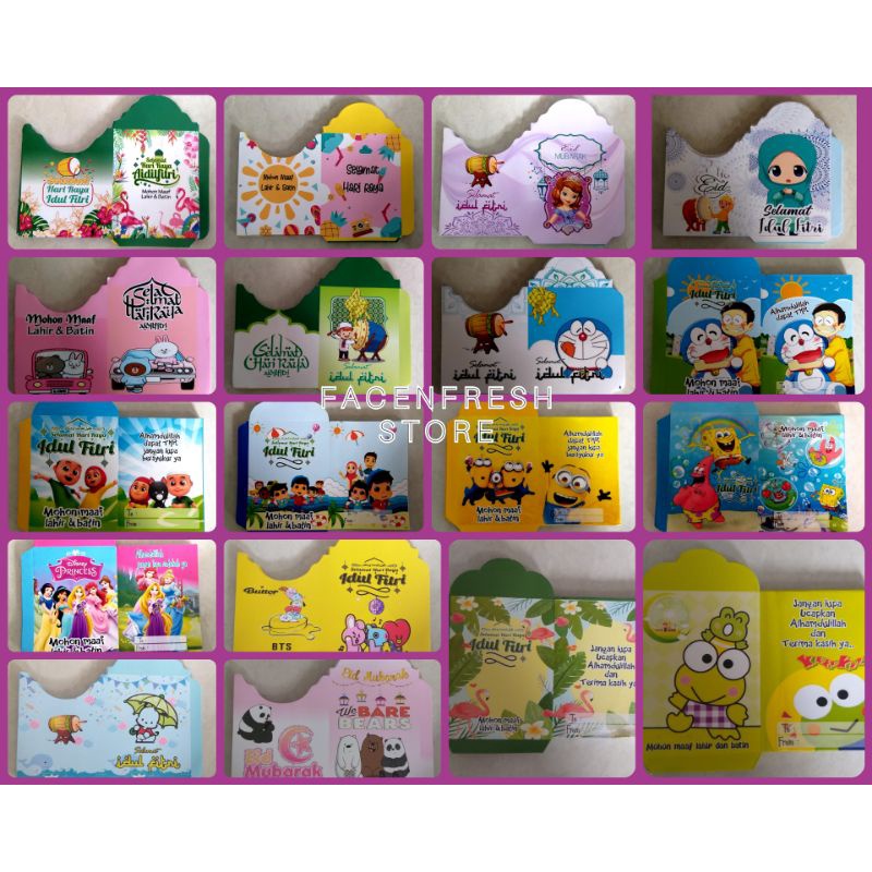

AMPLOP LEBARAN GLOSSY TEBAL SUDAH DILEM // UKURAN 7x12 cm // AMPLOP IDUL FITRI