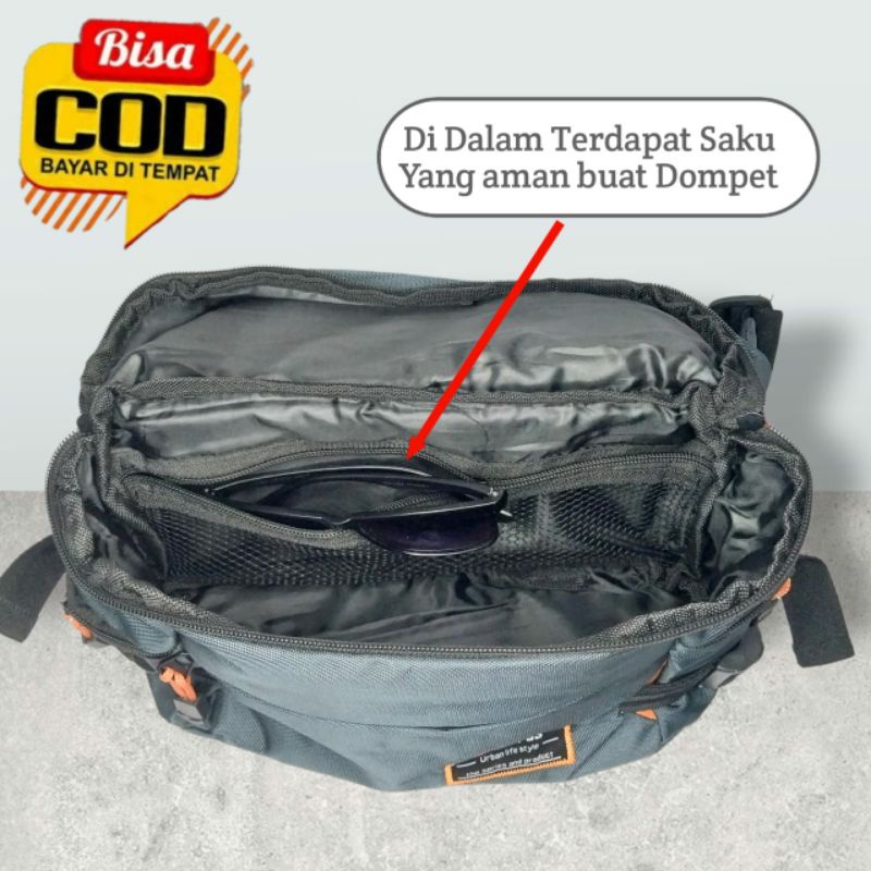 Tas Selempang Pria Besar Tough  Elbrus Kotak Gede Tas Pinggang Pria Slimbag Slingbag Tas bahu samping Selendang Slempang Outdhoor Distro Pria Wanita