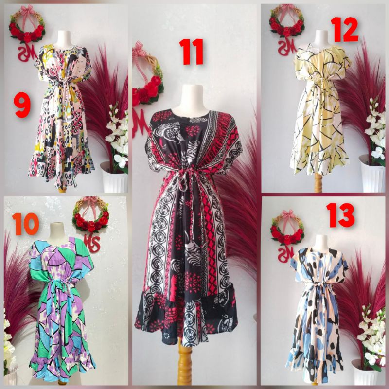 Daster Ruffle serut / daster serut pendek / daster serut busui