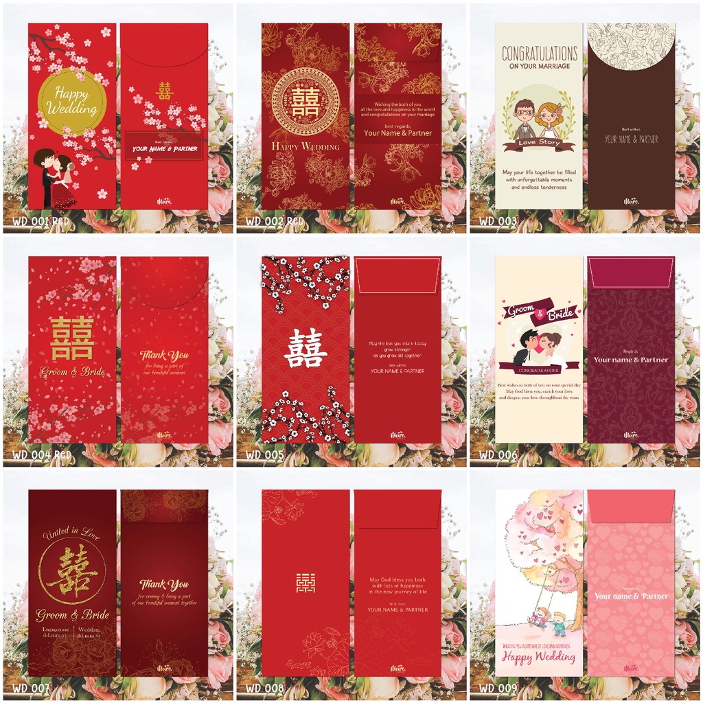 

Custom Angpao Wedding | Angpao Sangjit | Amplop Uang Seserahan | Angpao Kondangan (MPWD Collection 001)