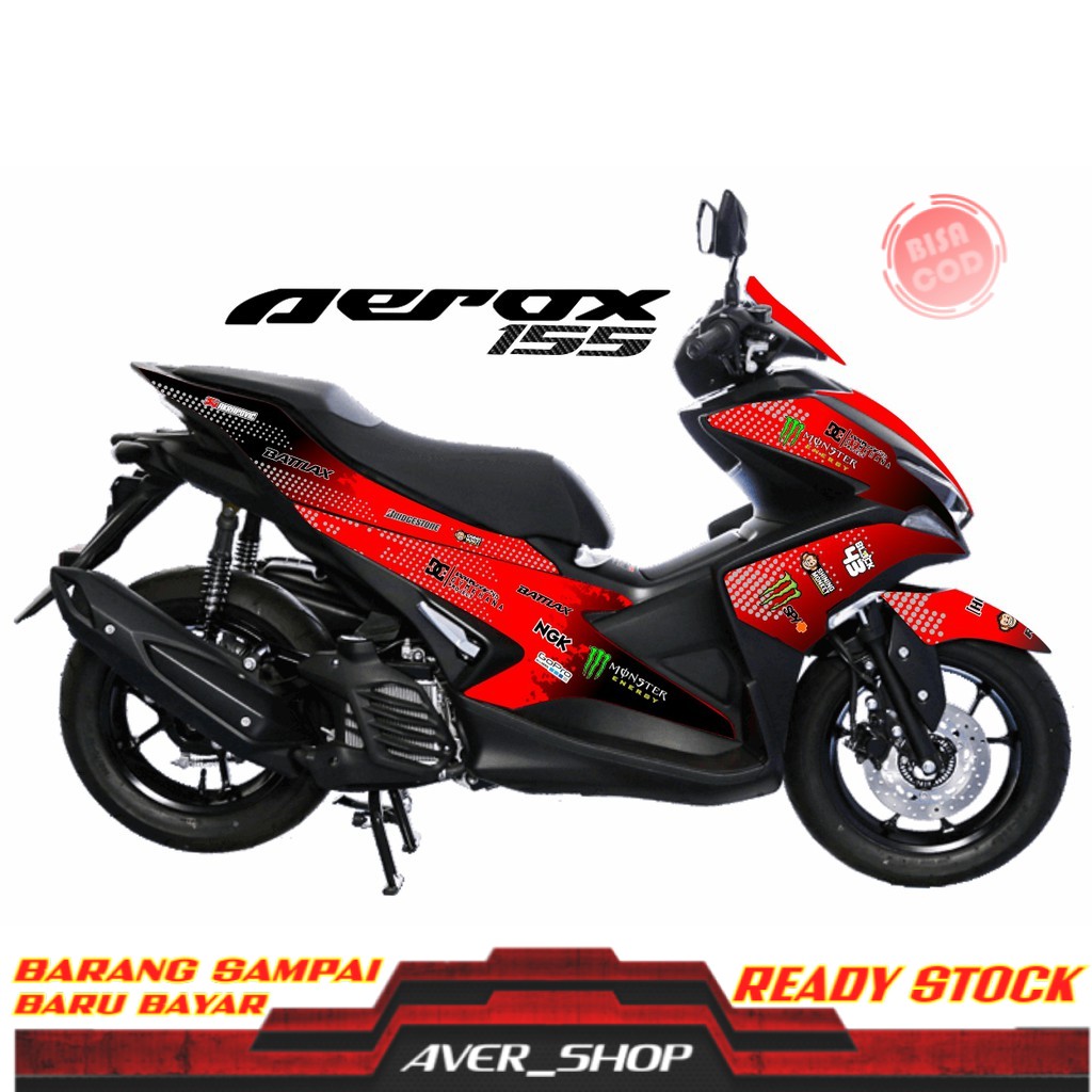 Decal aerox 155 full body Stiker aerox merah Striping motor aerox 155 full variasi