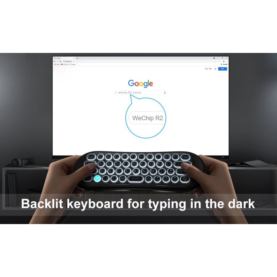 Air Mouse Keyboard WeChip R2 Backlit and Voice Command Remote Wireless