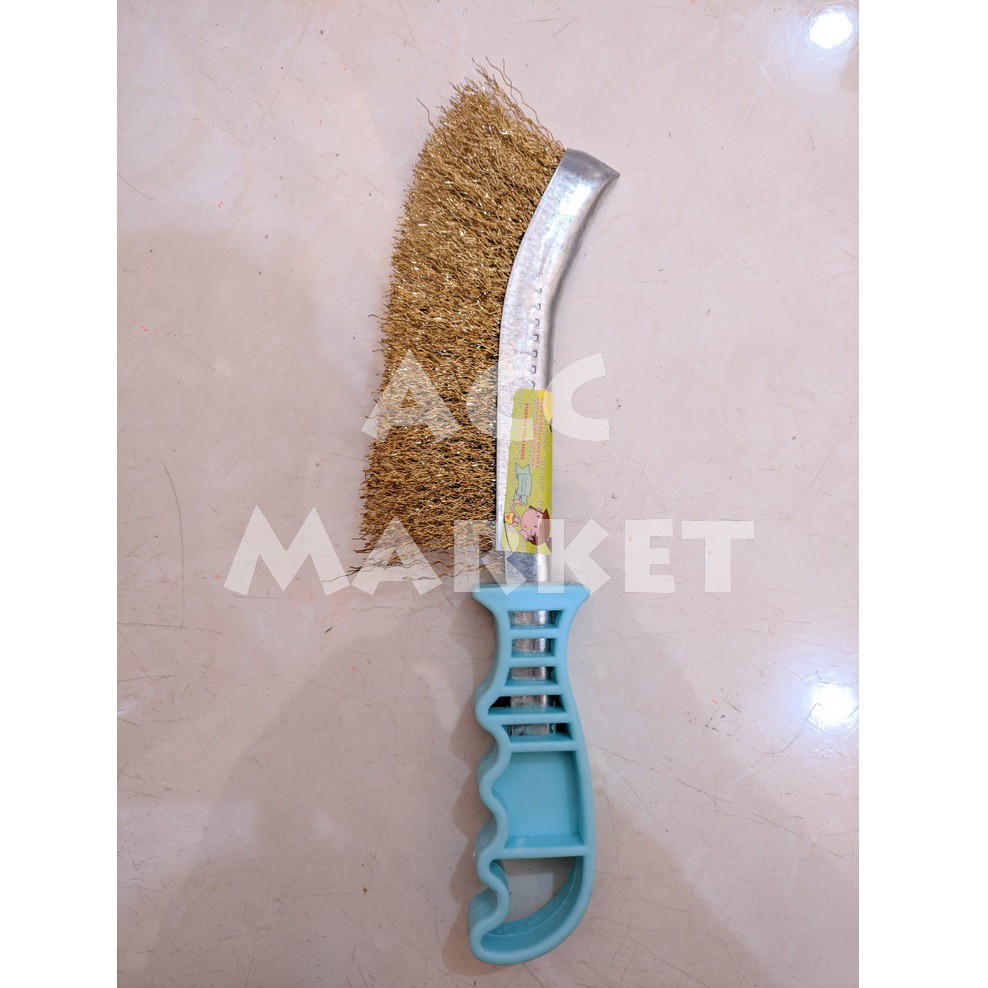 Sikat Kawat BENGKOK Brass Kuningan Gagang Wire Brush Kuning