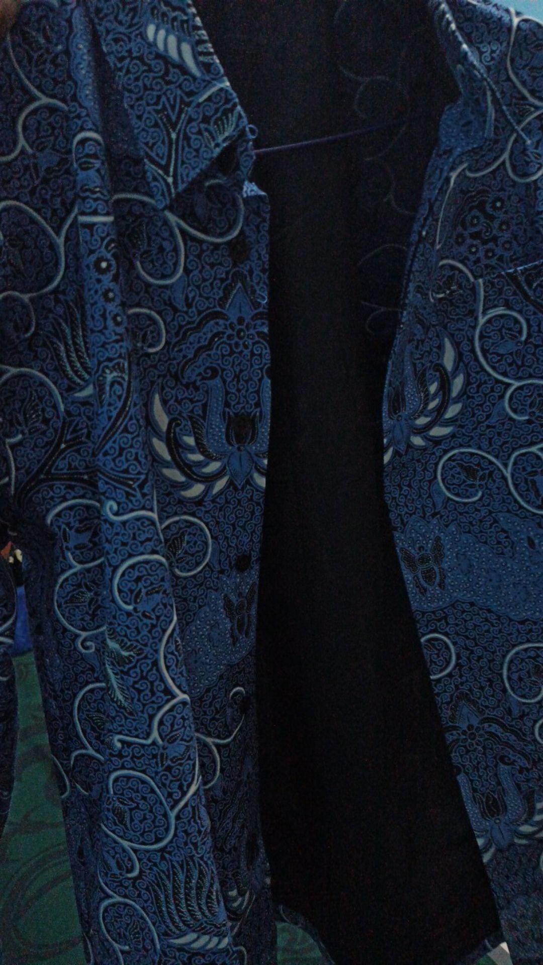 Rakabuming Biru Kemeja Batik Pria Katun Sragenan Full Furing