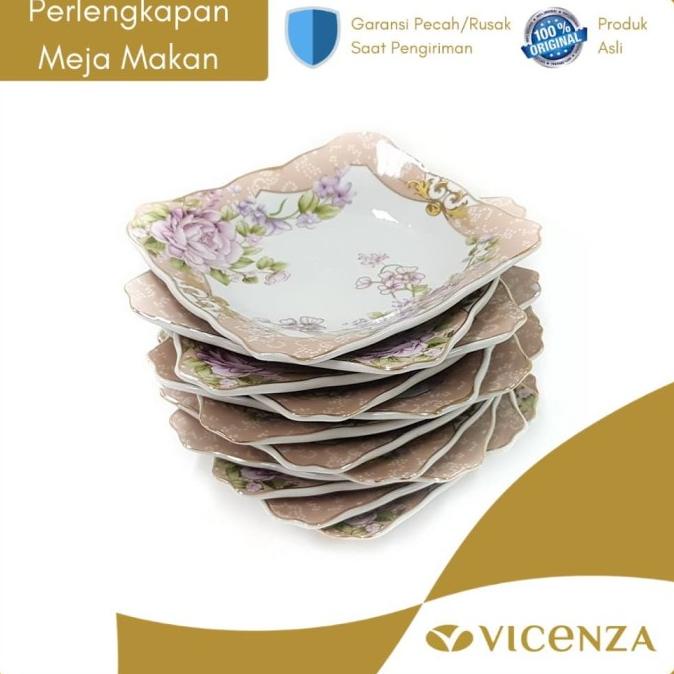 Vicenza Piring Kecil Kotak 1 Lusin B423 Magnolia Terlaris