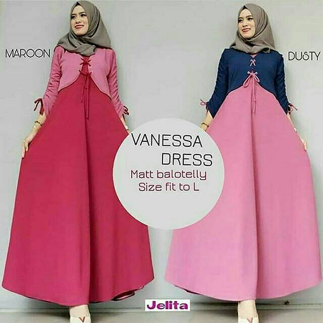 Vanessa Dress - DRESS MUSLIM - fashion wanita - baju wanita -baju gamis-dress - gamis - gamis wanita