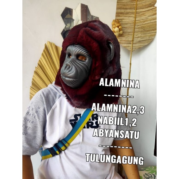 topeng monyet harimau anak dan dewasa