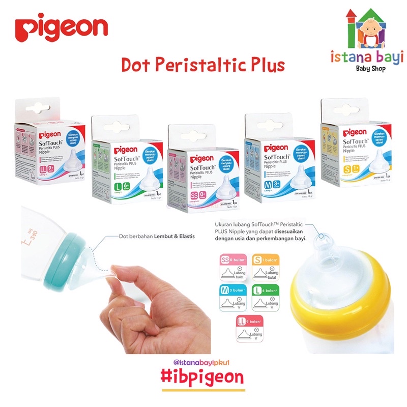 PIGEON Peristaltic Plus Nipple / Dot Bayi - Pigeon Dot