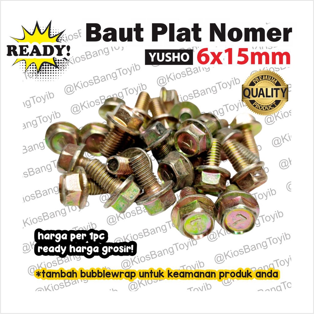 Baut Baud Plat Nomor Nomer 6 x 15mm (YUSHO)