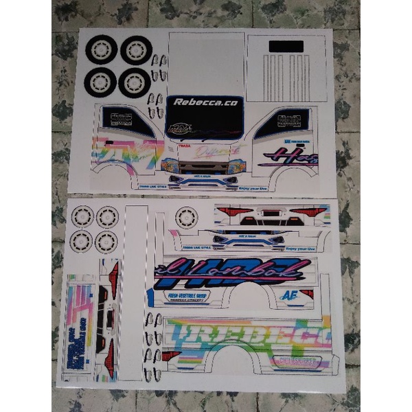 Lembaran PaperCraft L300/Pickup Traga Different Modifikasi Ukuran P.41,5cm L.14,5cm T.9cm