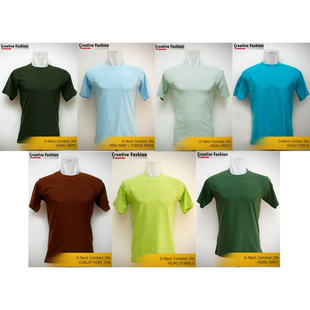 Kaos polos Bahan Combed  30S cotton 100% banyak warna harga termurah kualitas terbaik jahitan rapih 